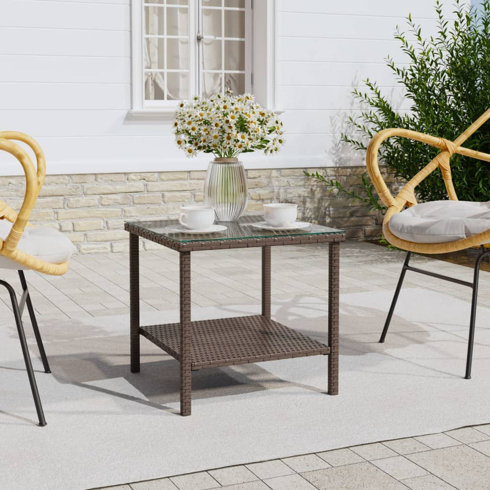 Beistelltisch Braun 45x45 cm Poly Rattan