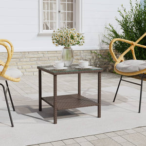 Beistelltisch Braun 45x45 cm Poly Rattan