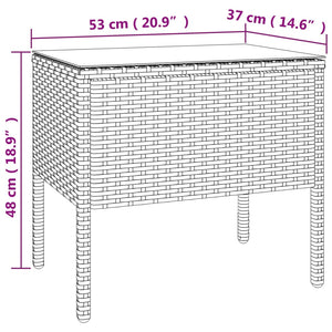 Schwarzer Beistelltisch Poly Rattan 53x37x48cm