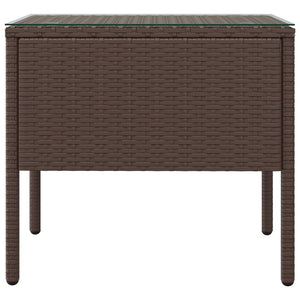 Brauner Beistelltisch Poly Rattan 53x37x48 cm