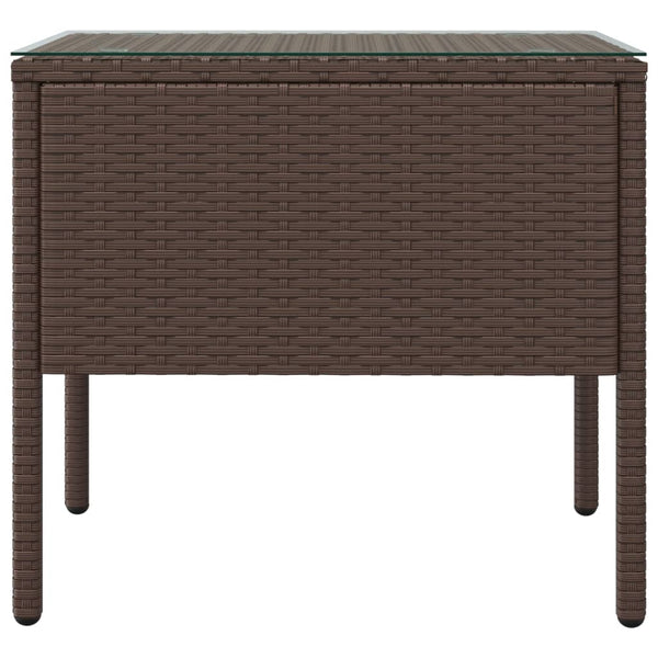 Brauner Beistelltisch Poly Rattan 53x37x48 cm