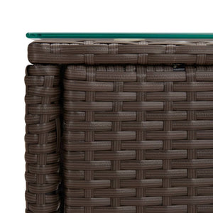Brauner Beistelltisch Poly Rattan 53x37x48 cm