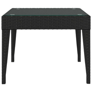 Schwarzer Beistelltisch Poly Rattan 50x50 cm
