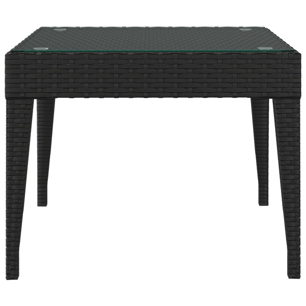 Schwarzer Beistelltisch Poly Rattan 50x50 cm