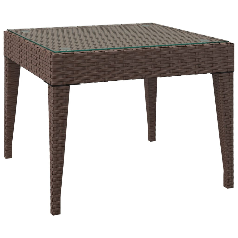 Beistelltisch Braun Poly Rattan 50x50 cm