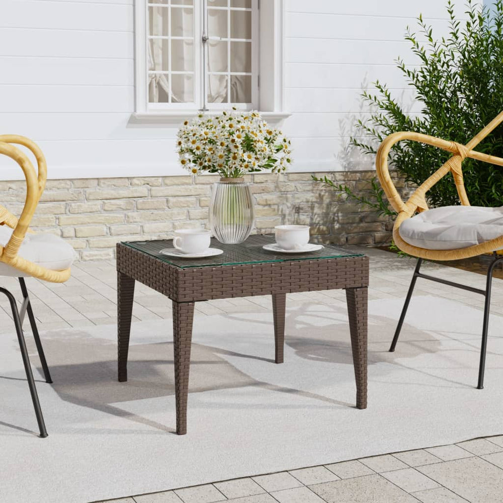 Beistelltisch Braun Poly Rattan 50x50 cm