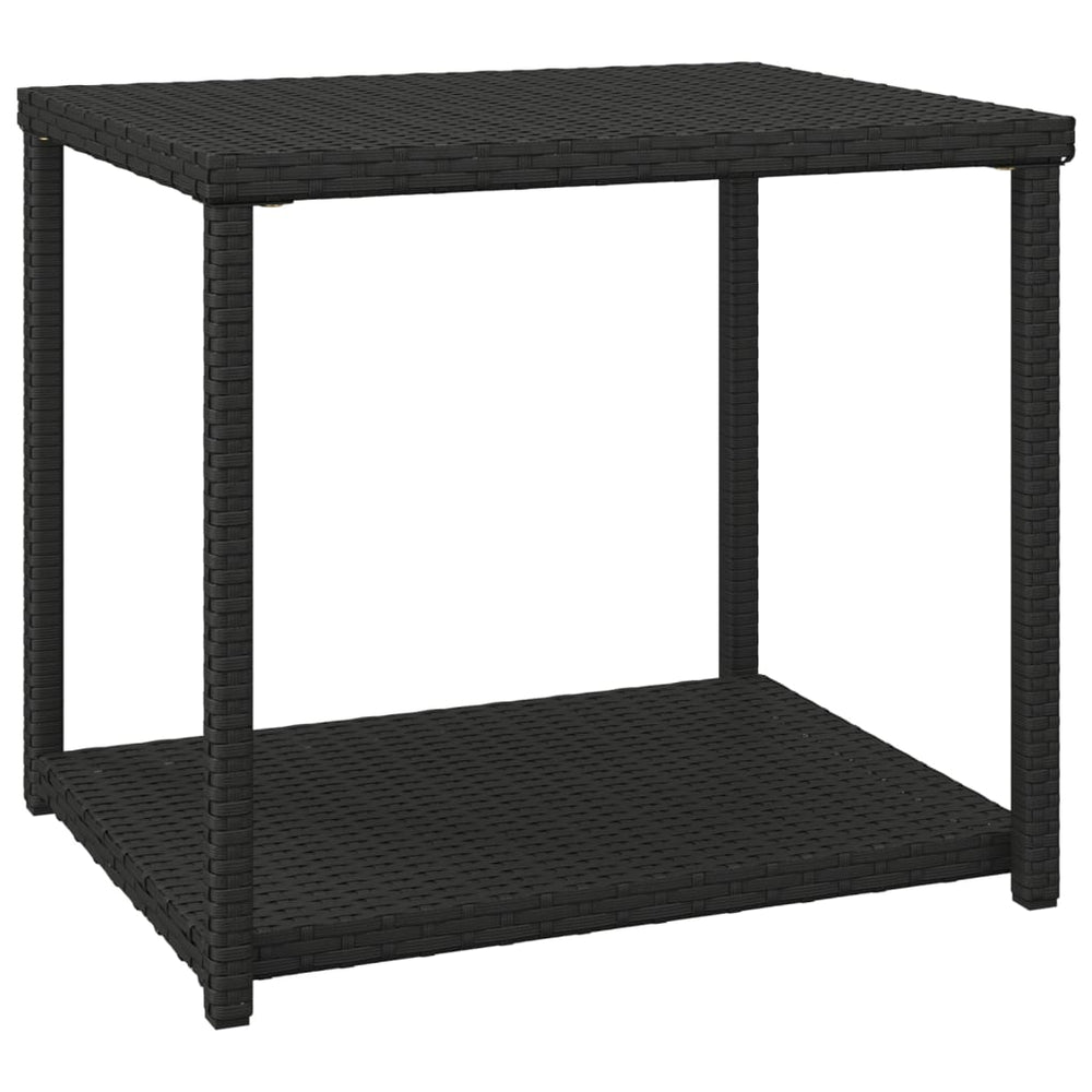 Schwarzer Beistelltisch Poly Rattan 55x45x49 cm