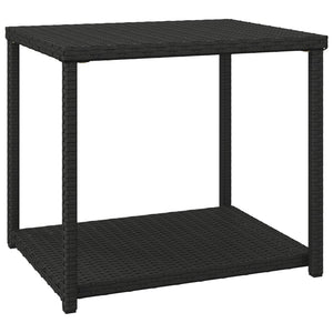 Schwarzer Beistelltisch Poly Rattan 55x45x49 cm