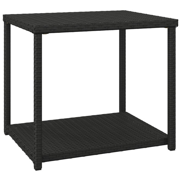 Schwarzer Beistelltisch Poly Rattan 55x45x49 cm