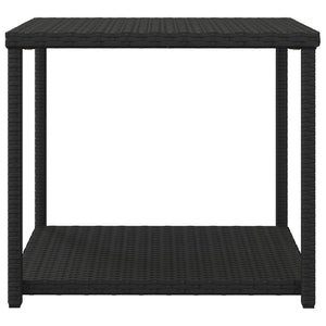 Schwarzer Beistelltisch Poly Rattan 55x45x49 cm