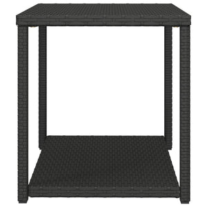 Schwarzer Beistelltisch Poly Rattan 55x45x49 cm