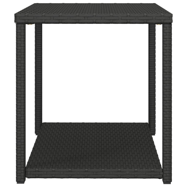 Schwarzer Beistelltisch Poly Rattan 55x45x49 cm
