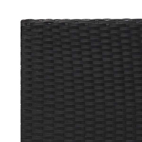 Schwarzer Beistelltisch Poly Rattan 55x45x49 cm