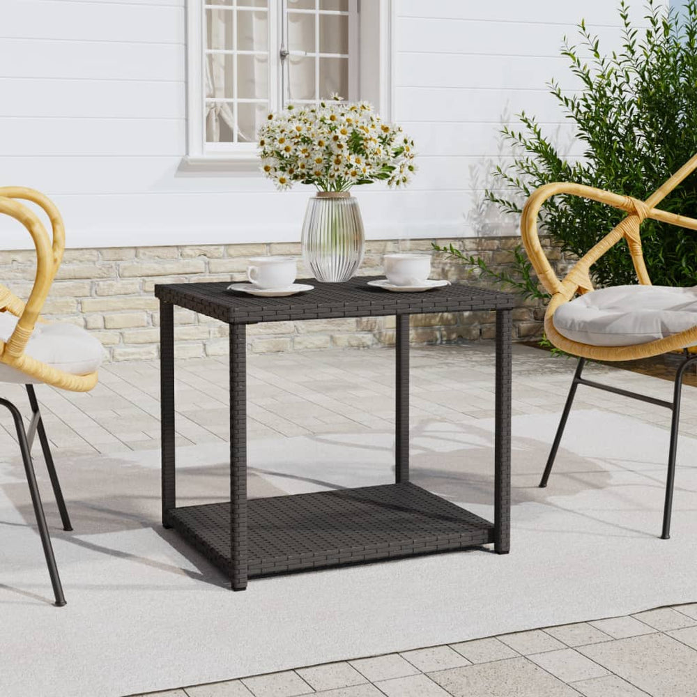 Schwarzer Beistelltisch Poly Rattan 55x45x49 cm