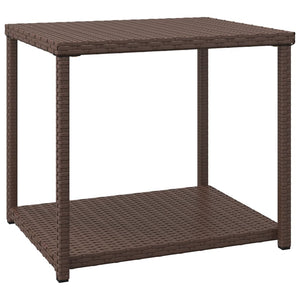 Beistelltisch Braun Poly Rattan 55x45x49 cm