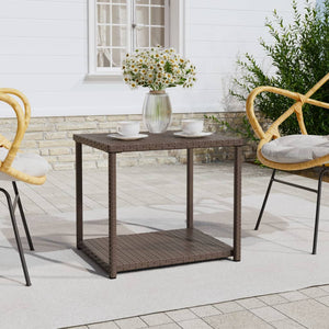 Beistelltisch Braun Poly Rattan 55x45x49 cm