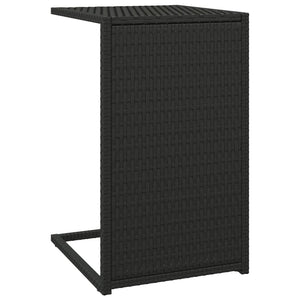 Schwarzer C-Tisch 40x60cm Poly Rattan