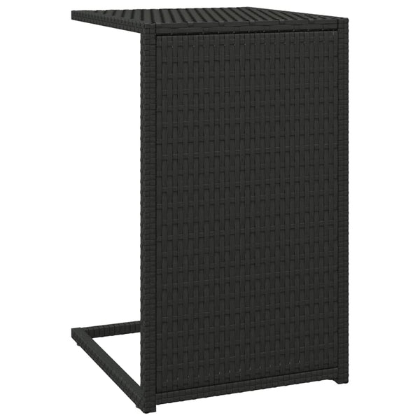 Schwarzer C-Tisch 40x60cm Poly Rattan