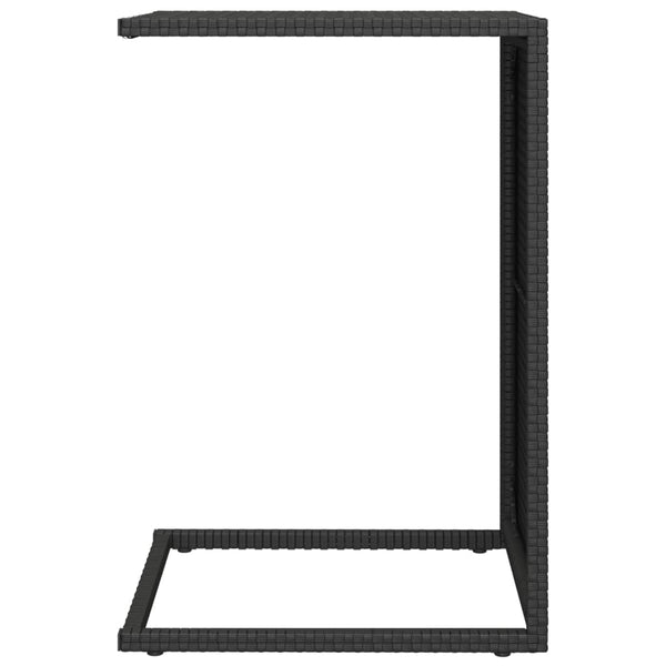 Schwarzer C-Tisch 40x60cm Poly Rattan