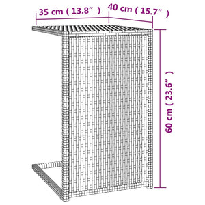 Braun C-Tisch Poly Rattan 40x35x60 cm