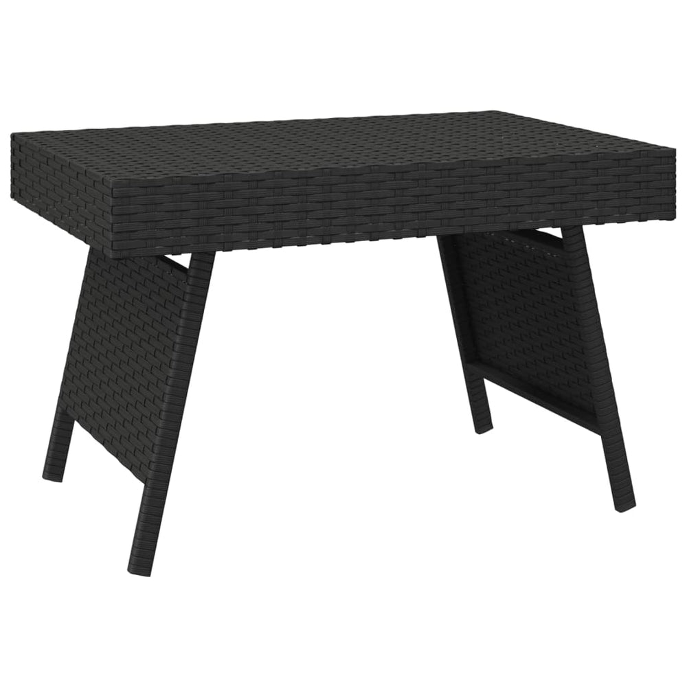 Klappbarer Beistelltisch Schwarz Poly Rattan