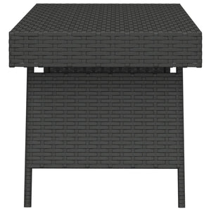 Klappbarer Beistelltisch Schwarz Poly Rattan