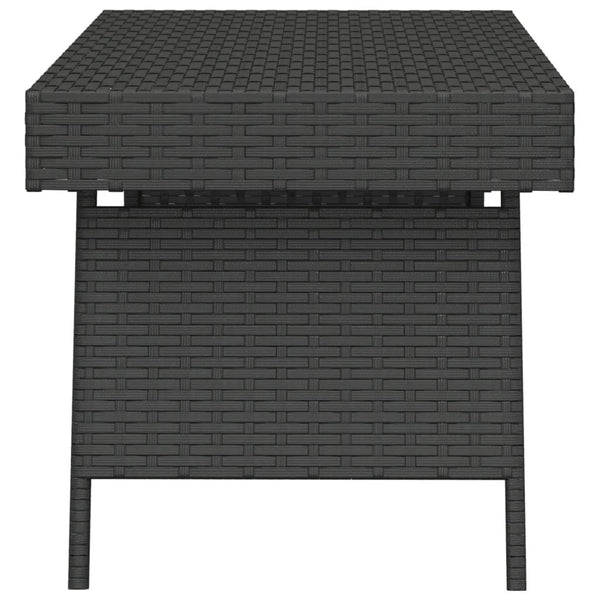 Klappbarer Beistelltisch Schwarz Poly Rattan