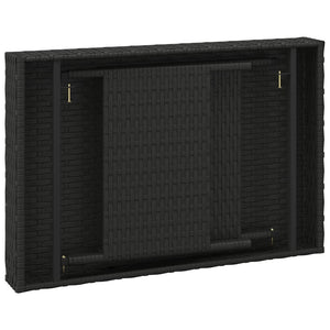 Klappbarer Beistelltisch Schwarz Poly Rattan