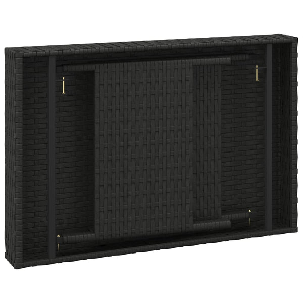 Klappbarer Beistelltisch Schwarz Poly Rattan