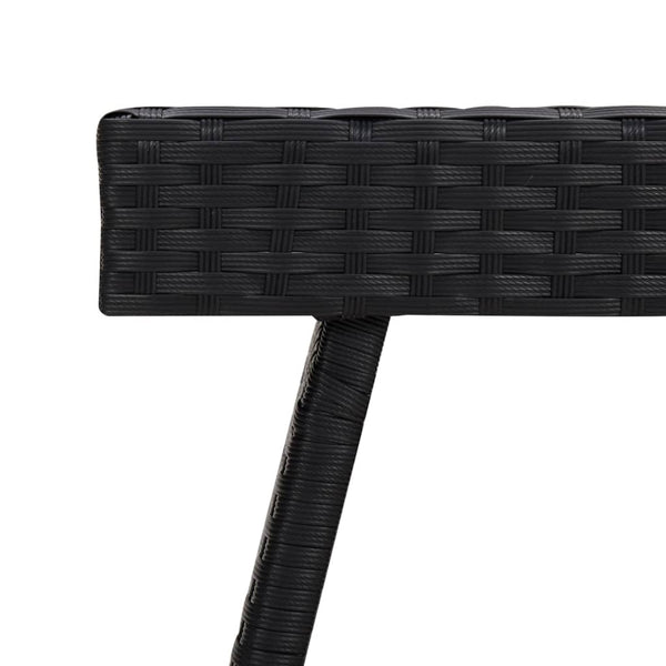 Klappbarer Beistelltisch Schwarz Poly Rattan