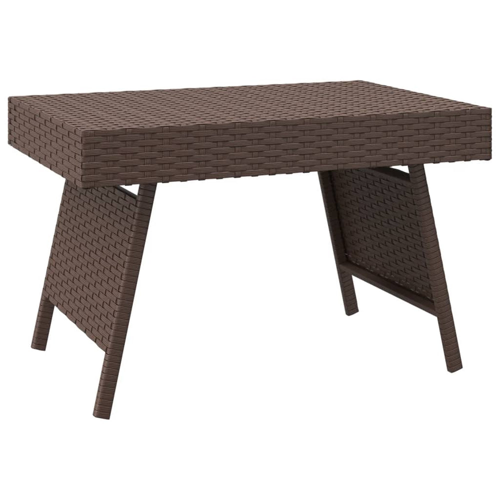 Klappbarer Beistelltisch Braun Poly Rattan 60x40