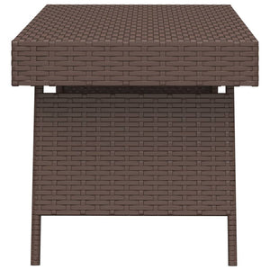 Klappbarer Beistelltisch Braun Poly Rattan 60x40