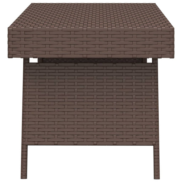 Klappbarer Beistelltisch Braun Poly Rattan 60x40