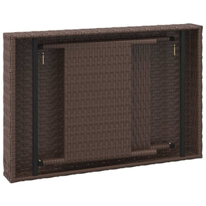 Klappbarer Beistelltisch Braun Poly Rattan 60x40