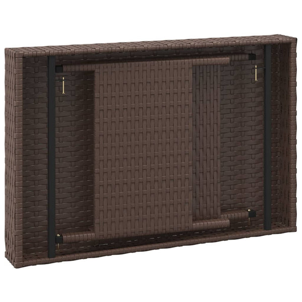 Klappbarer Beistelltisch Braun Poly Rattan 60x40