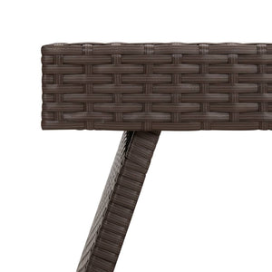 Klappbarer Beistelltisch Braun Poly Rattan 60x40