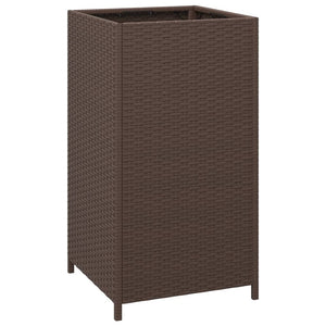 vidaXL Poubelle marron 40x40x80 cm en résine tressée