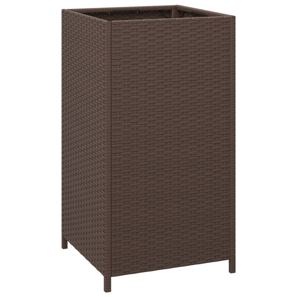 vidaXL Poubelle marron 40x40x80 cm en résine tressée