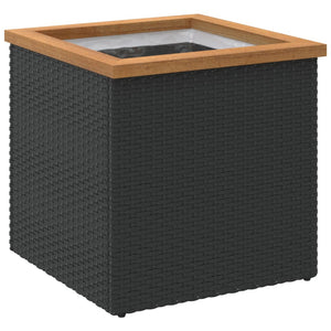 Schwarzer Pflanzkübel 40x40 cm Poly Rattan