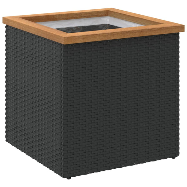 Schwarzer Pflanzkübel 40x40 cm Poly Rattan