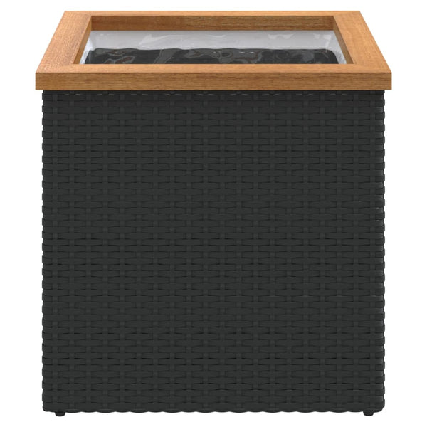 Schwarzer Pflanzkübel 40x40 cm Poly Rattan