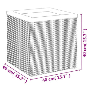 Schwarzer Pflanzkübel 40x40 cm Poly Rattan