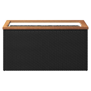 Schwarzer Pflanzkübel 80x40x40 cm Poly Rattan