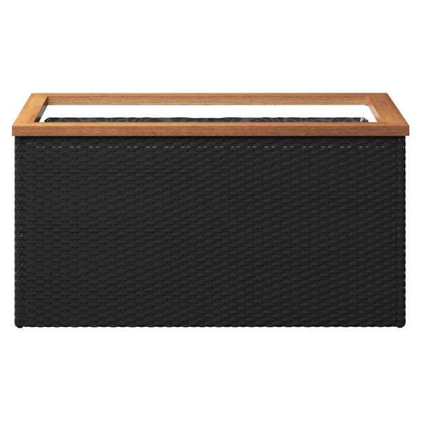 Schwarzer Pflanzkübel 80x40x40 cm Poly Rattan