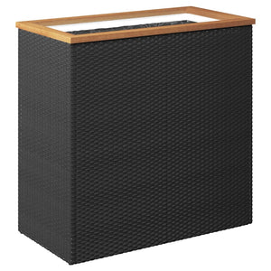 Pflanzkübel Schwarz Poly Rattan 80x40x80cm