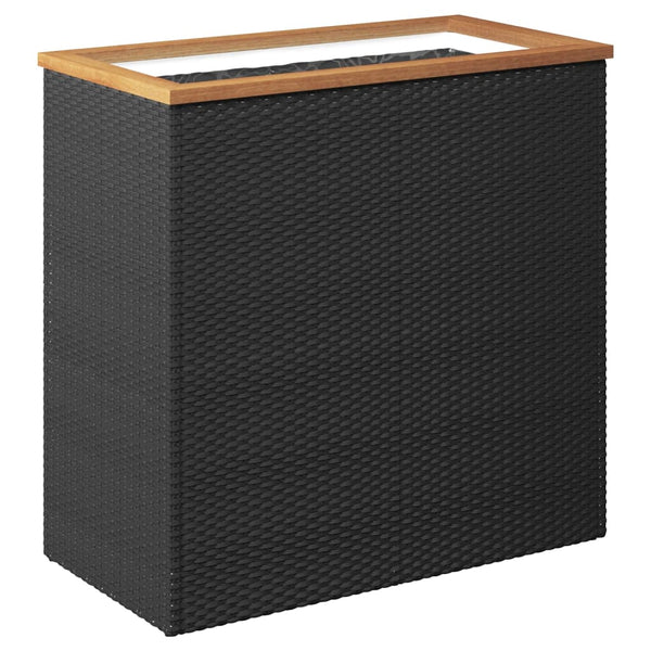 Pflanzkübel Schwarz Poly Rattan 80x40x80cm