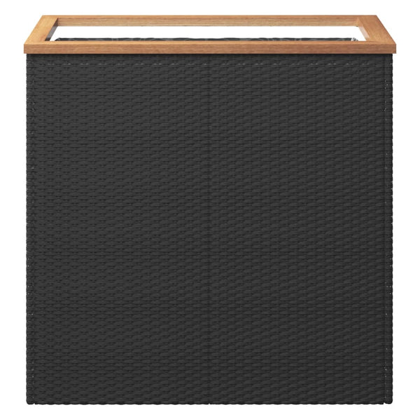 Pflanzkübel Schwarz Poly Rattan 80x40x80cm