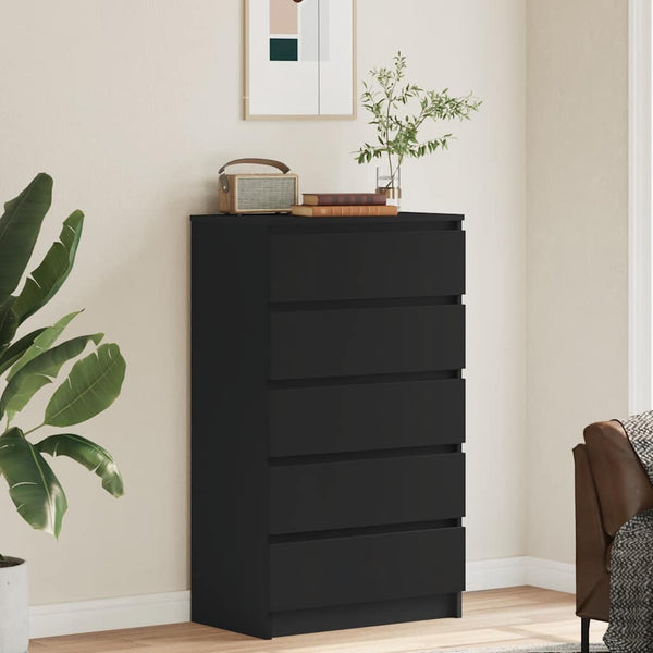 Schwarzer Schubladenschrank 60x36x103cm
