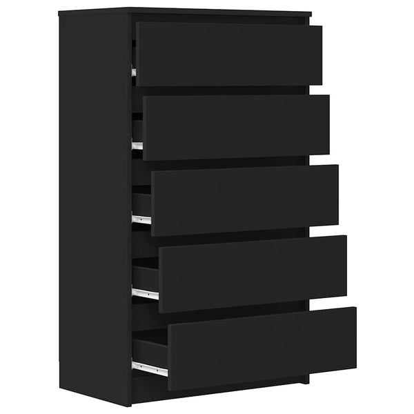 Schwarzer Schubladenschrank 60x36x103cm