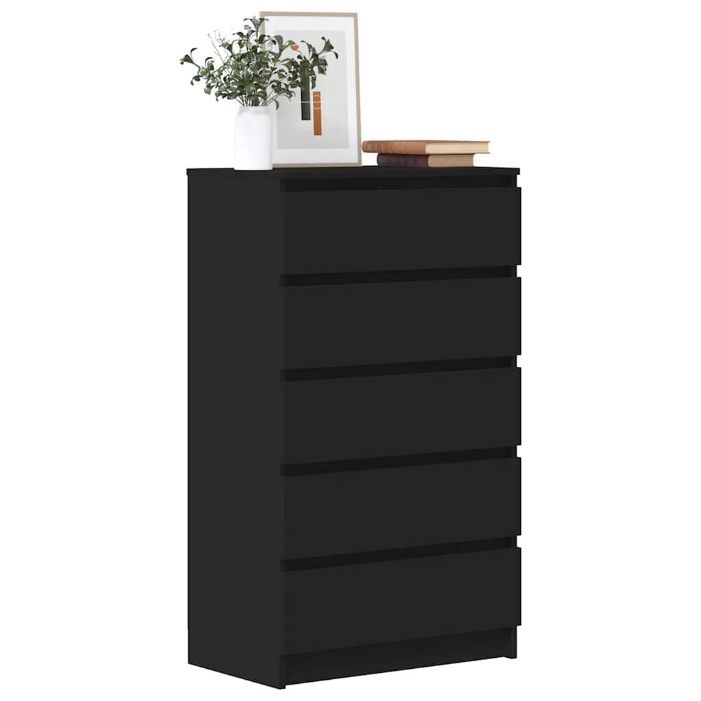 Schwarzer Schubladenschrank 60x36x103cm
